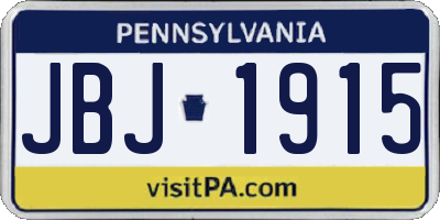 PA license plate JBJ1915