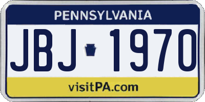 PA license plate JBJ1970