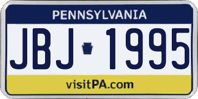 PA license plate JBJ1995