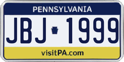 PA license plate JBJ1999