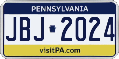 PA license plate JBJ2024