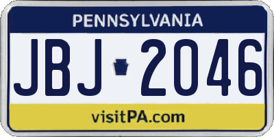 PA license plate JBJ2046
