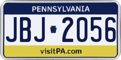 PA license plate JBJ2056