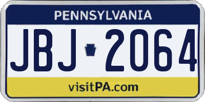 PA license plate JBJ2064