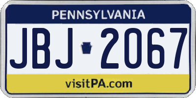 PA license plate JBJ2067