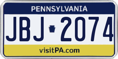 PA license plate JBJ2074