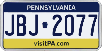 PA license plate JBJ2077