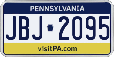 PA license plate JBJ2095