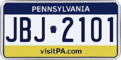 PA license plate JBJ2101