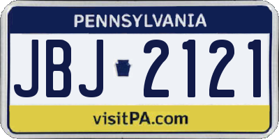 PA license plate JBJ2121