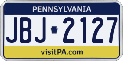 PA license plate JBJ2127
