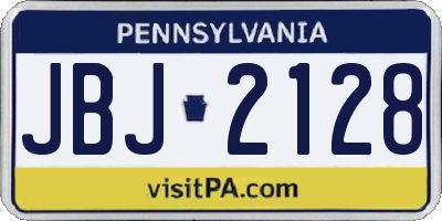 PA license plate JBJ2128