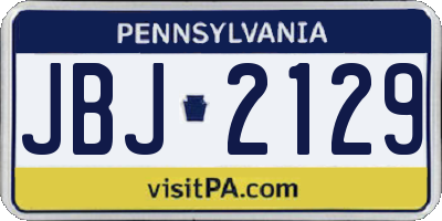 PA license plate JBJ2129
