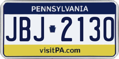 PA license plate JBJ2130