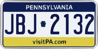 PA license plate JBJ2132