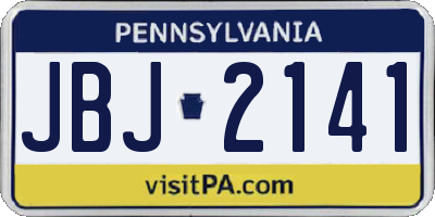PA license plate JBJ2141