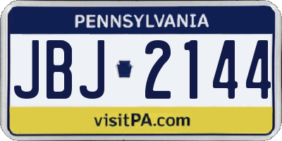 PA license plate JBJ2144
