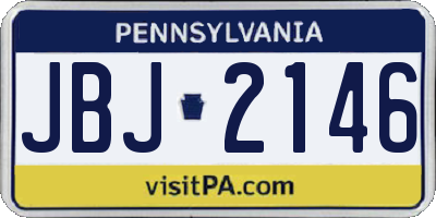 PA license plate JBJ2146