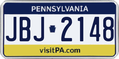 PA license plate JBJ2148