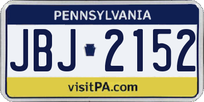 PA license plate JBJ2152