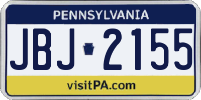 PA license plate JBJ2155