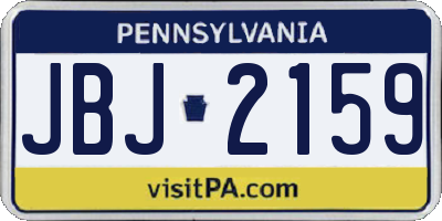PA license plate JBJ2159