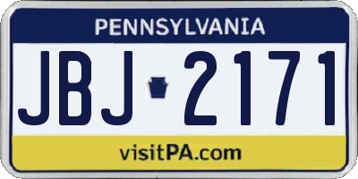 PA license plate JBJ2171