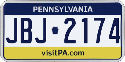 PA license plate JBJ2174