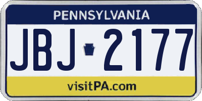PA license plate JBJ2177
