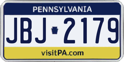 PA license plate JBJ2179