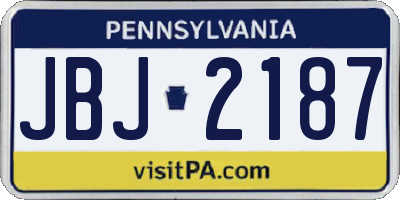 PA license plate JBJ2187