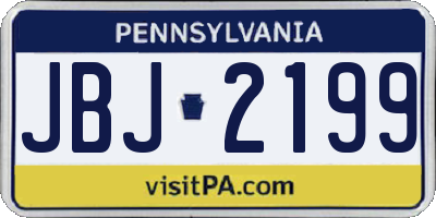 PA license plate JBJ2199