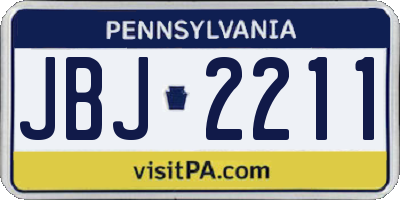 PA license plate JBJ2211