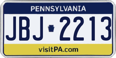 PA license plate JBJ2213