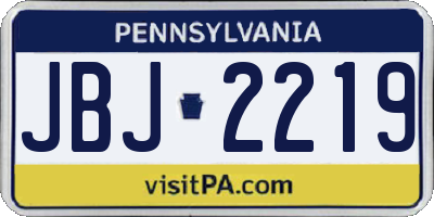 PA license plate JBJ2219