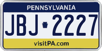 PA license plate JBJ2227