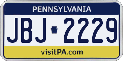 PA license plate JBJ2229