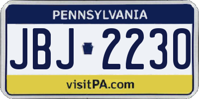 PA license plate JBJ2230