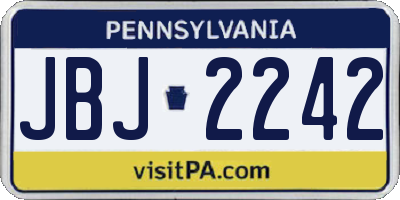 PA license plate JBJ2242