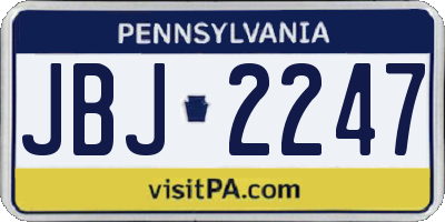 PA license plate JBJ2247