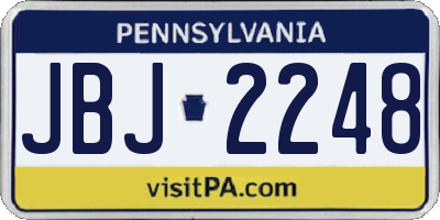 PA license plate JBJ2248