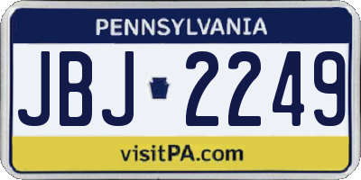 PA license plate JBJ2249