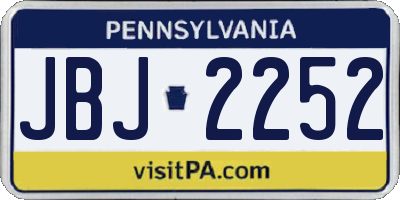 PA license plate JBJ2252