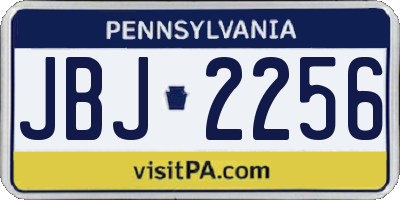 PA license plate JBJ2256
