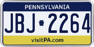 PA license plate JBJ2264
