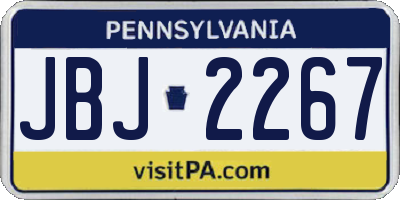 PA license plate JBJ2267