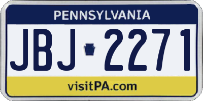 PA license plate JBJ2271