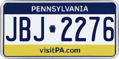 PA license plate JBJ2276