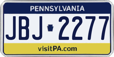 PA license plate JBJ2277