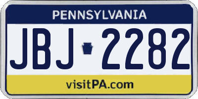 PA license plate JBJ2282